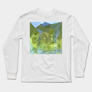 Limerick Green Abstract Low Polygon Background Long Sleeve T-Shirt